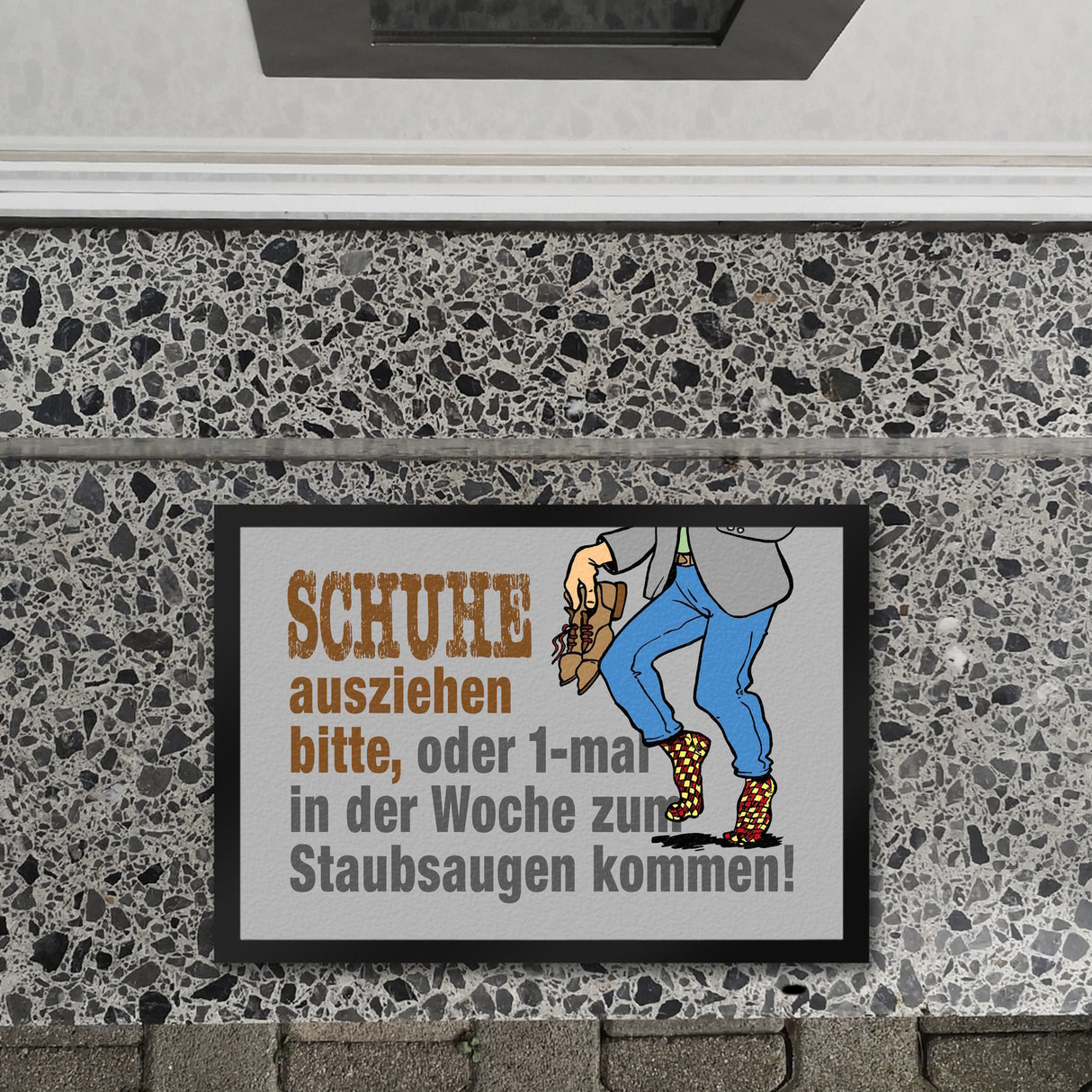 Schuhe aus oder Staubsaugen Fußmatte in 35x50 cm