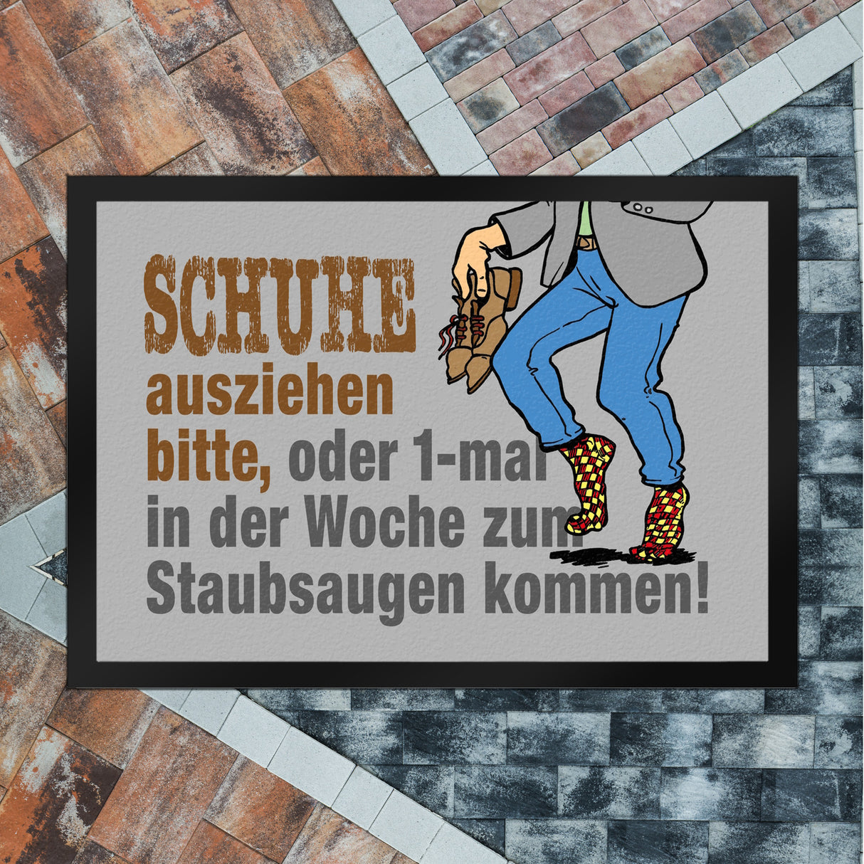 Schuhe aus oder Staubsaugen Fußmatte in 35x50 cm