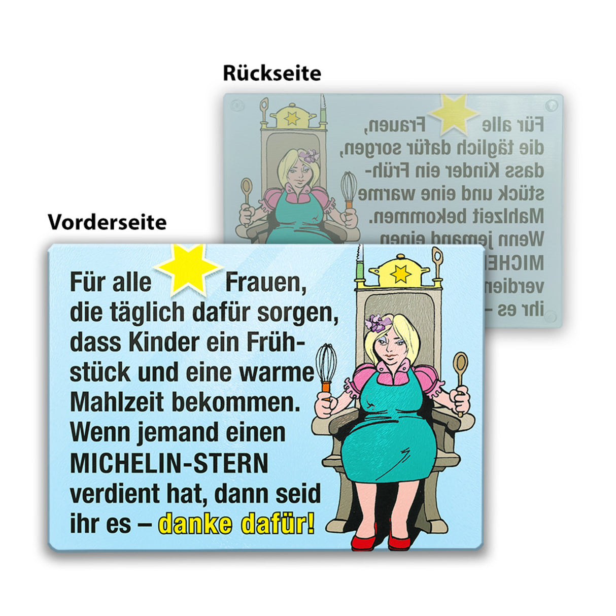 Frauen sind toll Schneidebrett aus Glas Glas mit Spruch Danke dafür!