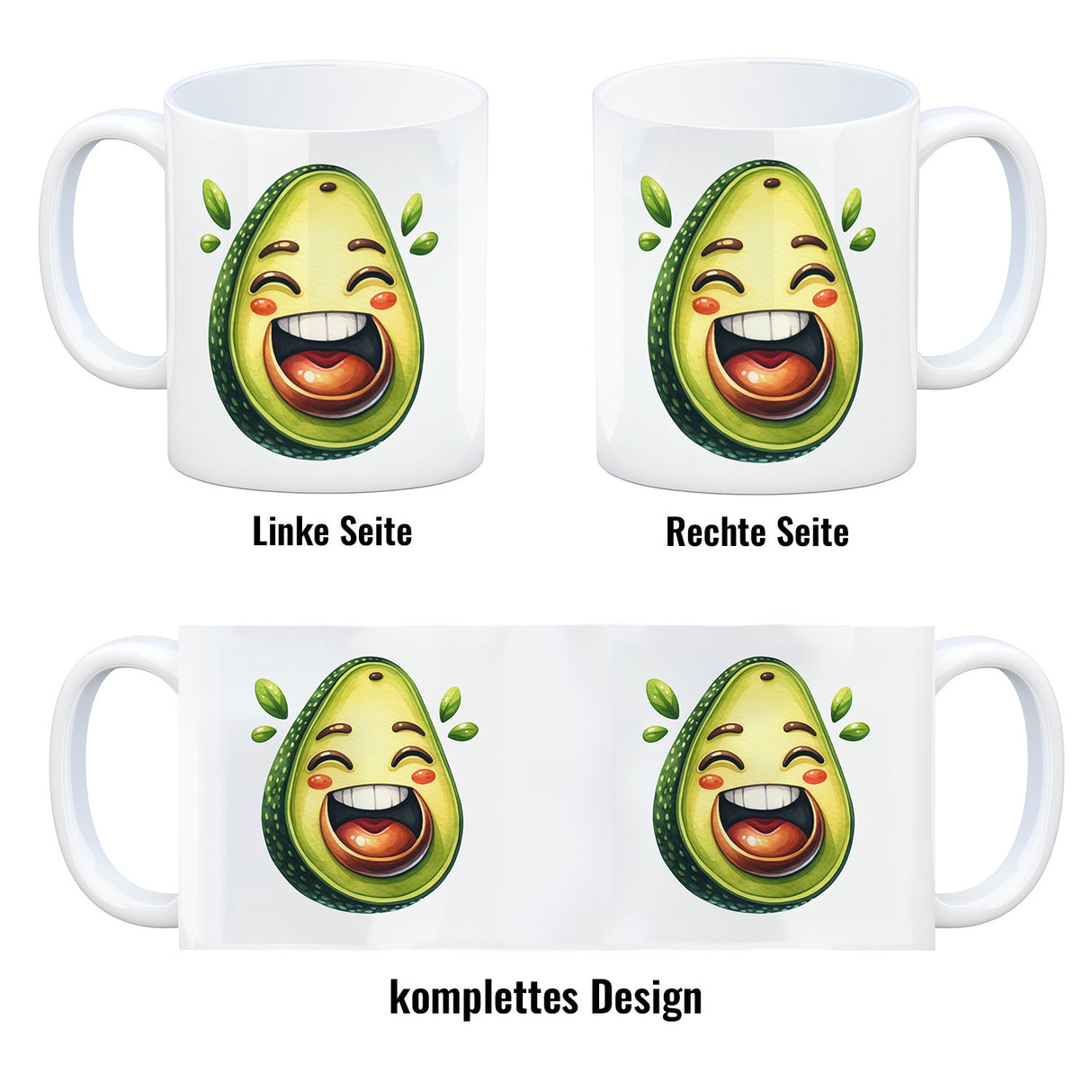 Lachende Avocado Kaffeebecher