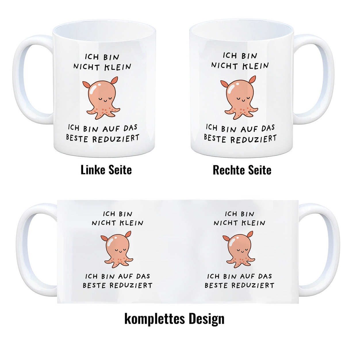 Jelly & Friends Oktopus Kaffeebecher mit Spruch Nicht Klein, beste reduziert