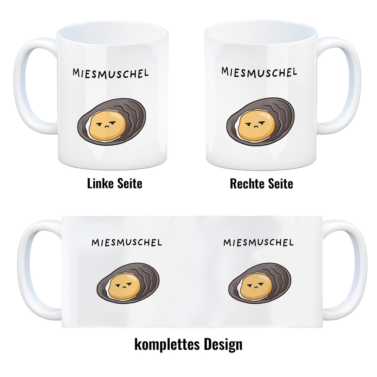 Jelly & Friends Muschel Kaffeebecher mit Spruch Miesmuschel