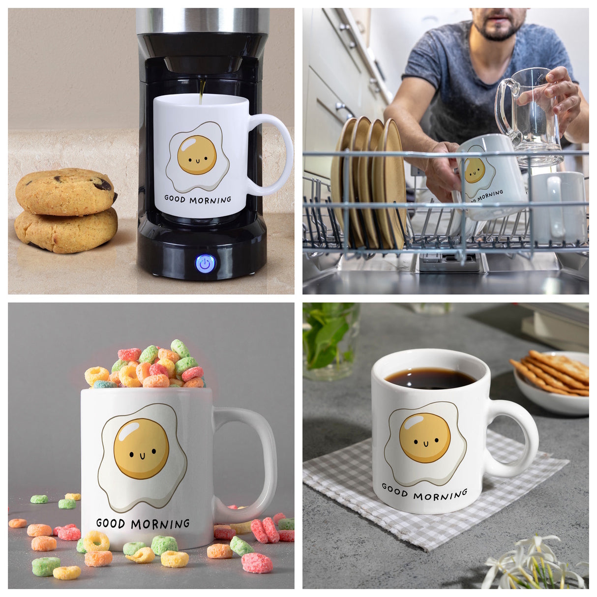 Jelly & Friends Spiegelei Kaffeebecher mit Spruch Good Morning