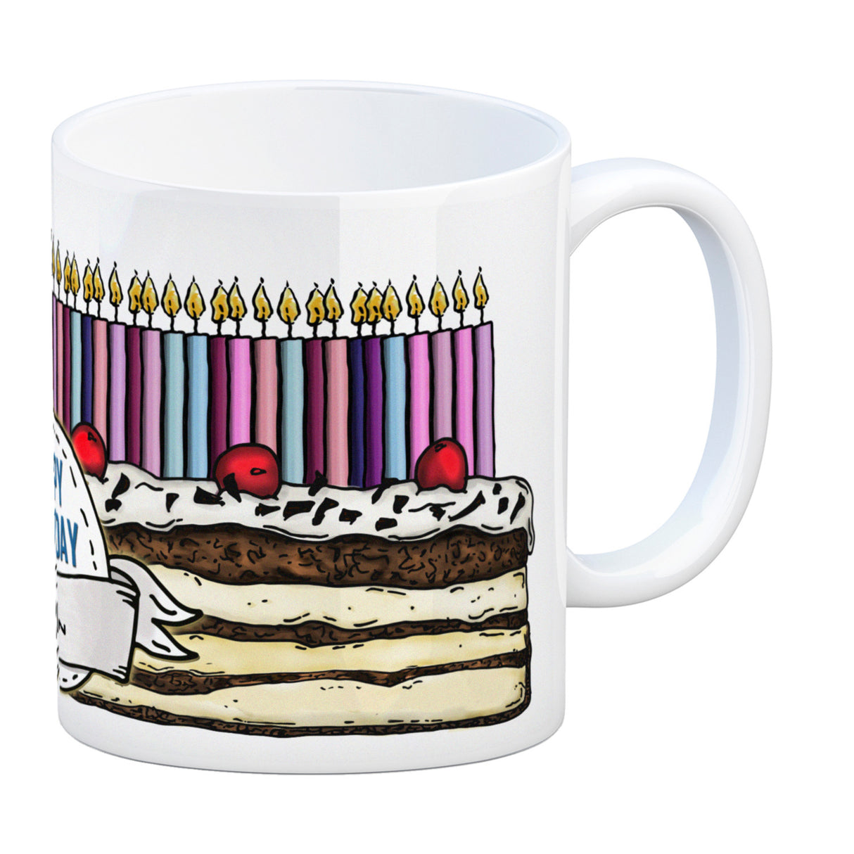 Geburtstagstorte Kaffeebecher zum 50. Geburtstag mit 50 Kerzen