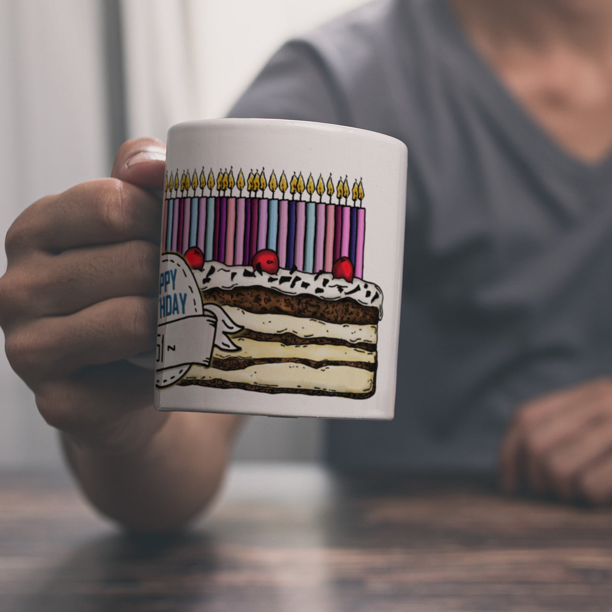 Geburtstagstorte Kaffeebecher zum 51. Geburtstag mit 51 Kerzen