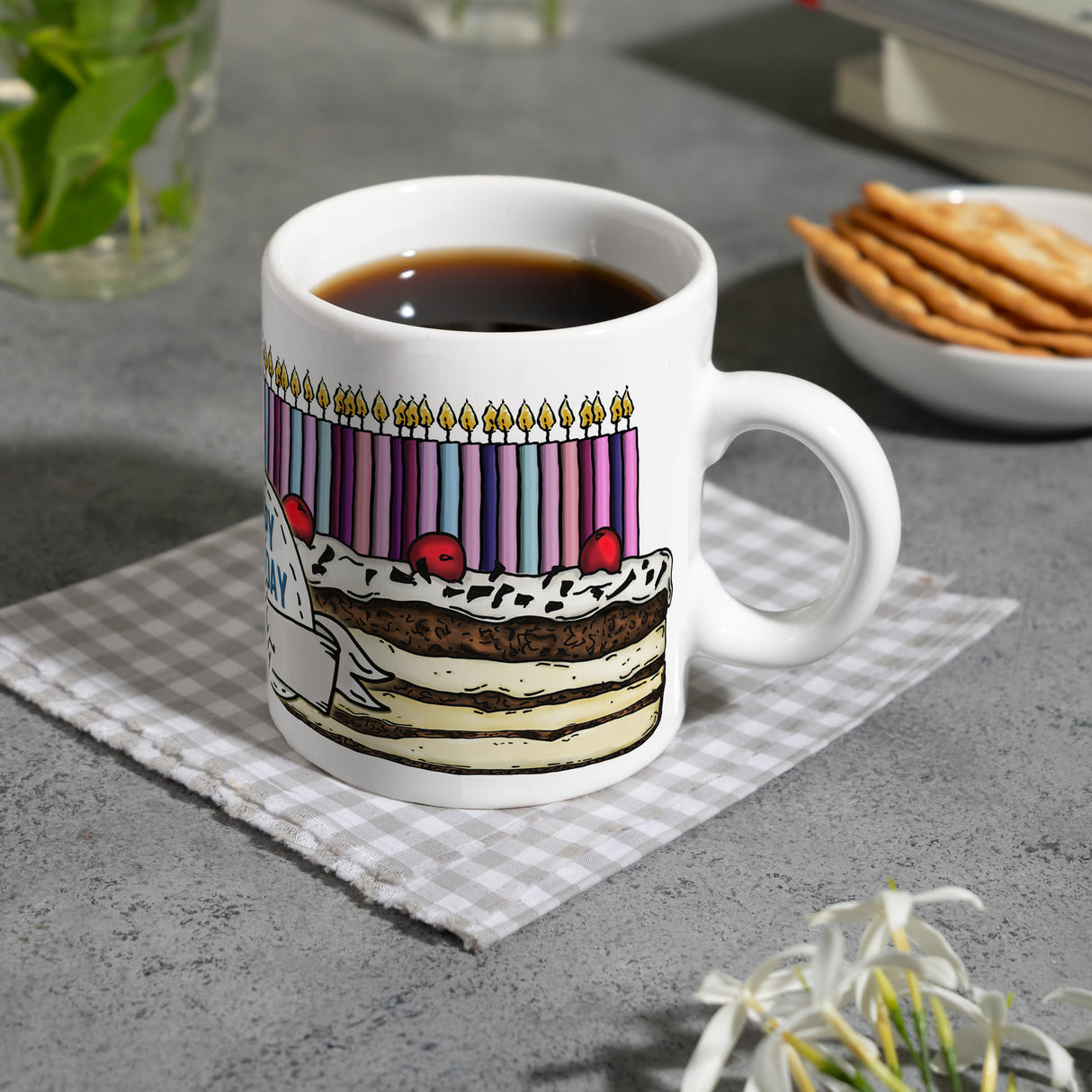 Geburtstagstorte Kaffeebecher zum 51. Geburtstag mit 51 Kerzen