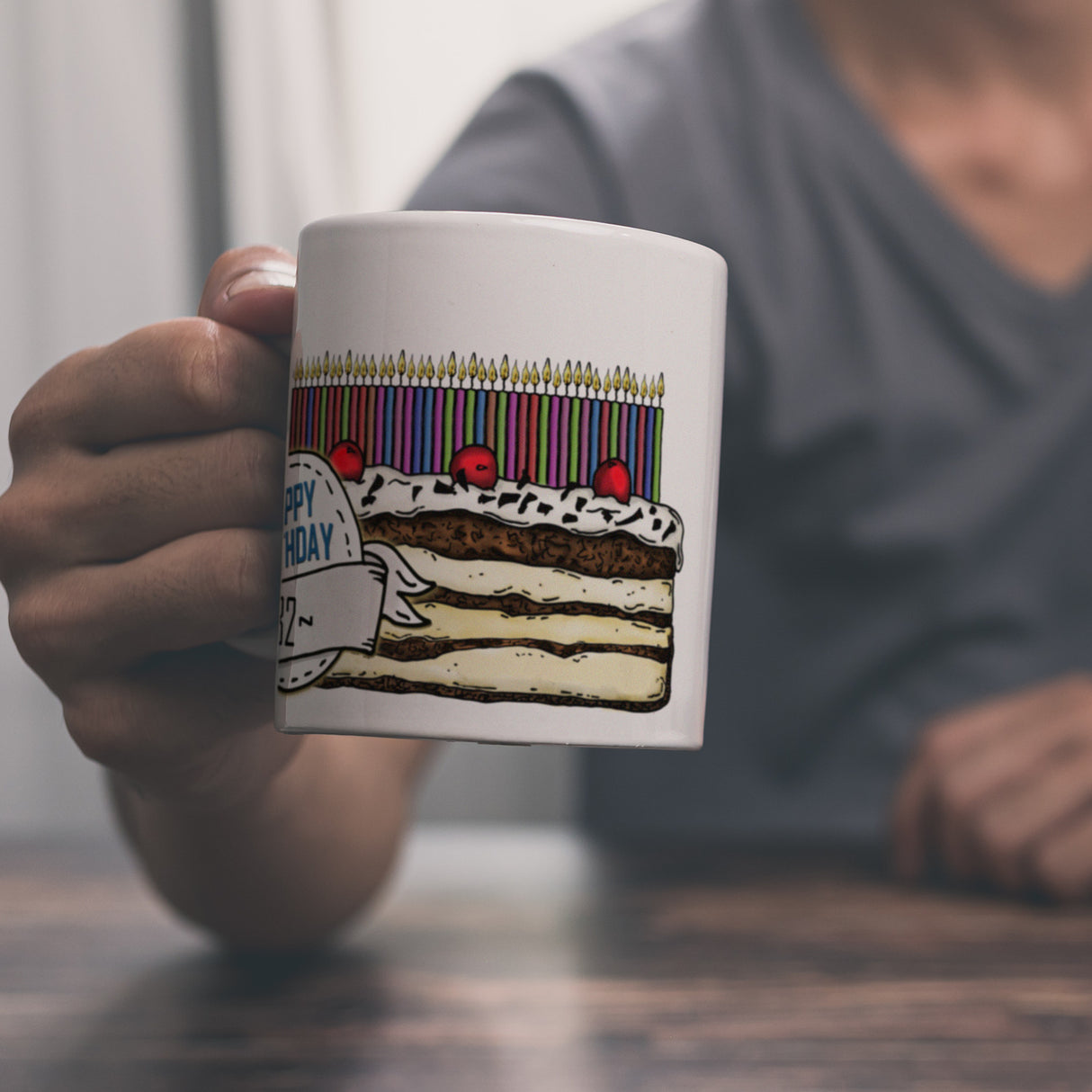 Geburtstagstorte Kaffeebecher zum 82. Geburtstag mit 82 Kerzen