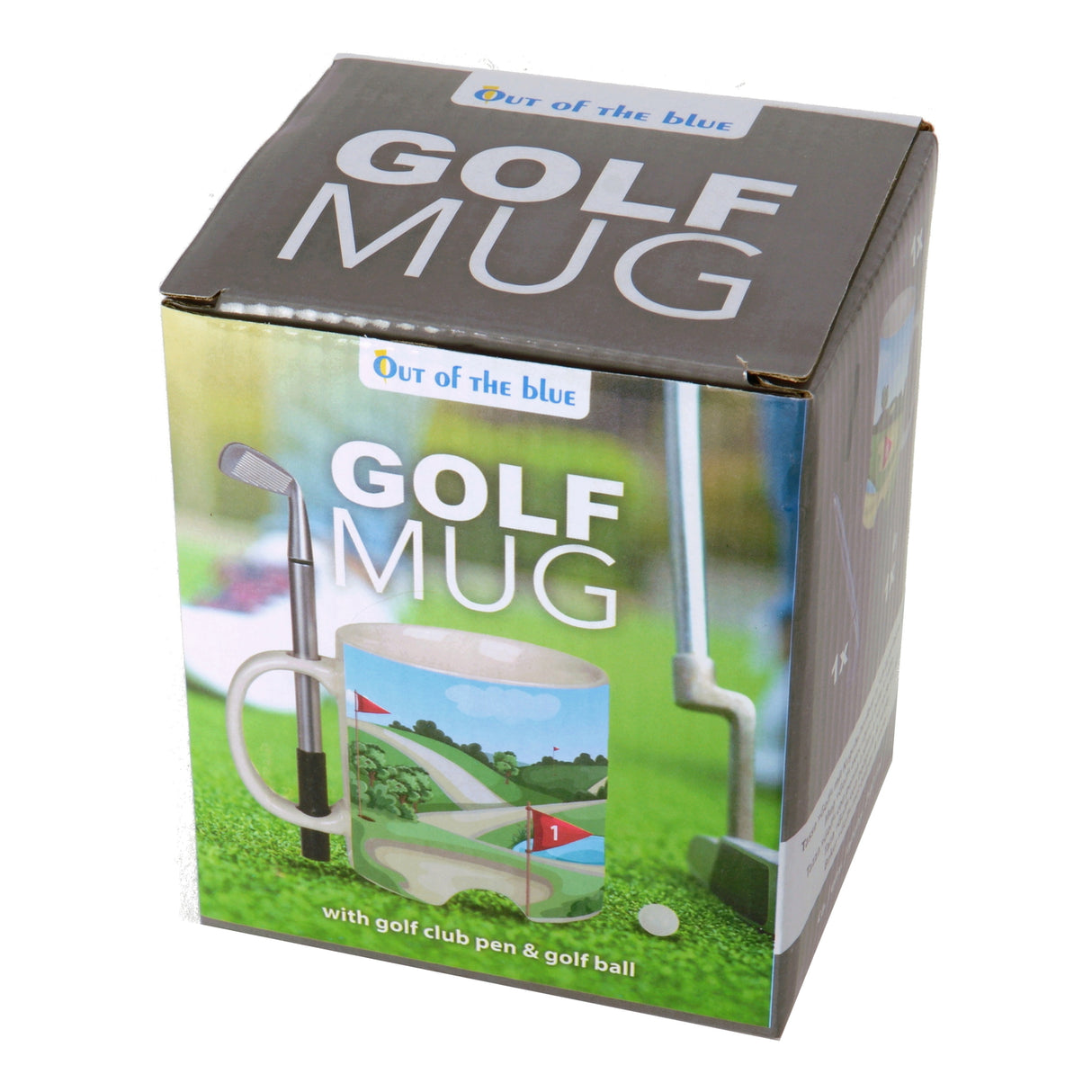 Golf Kaffeebecher mit Ball und Schläger-Stift