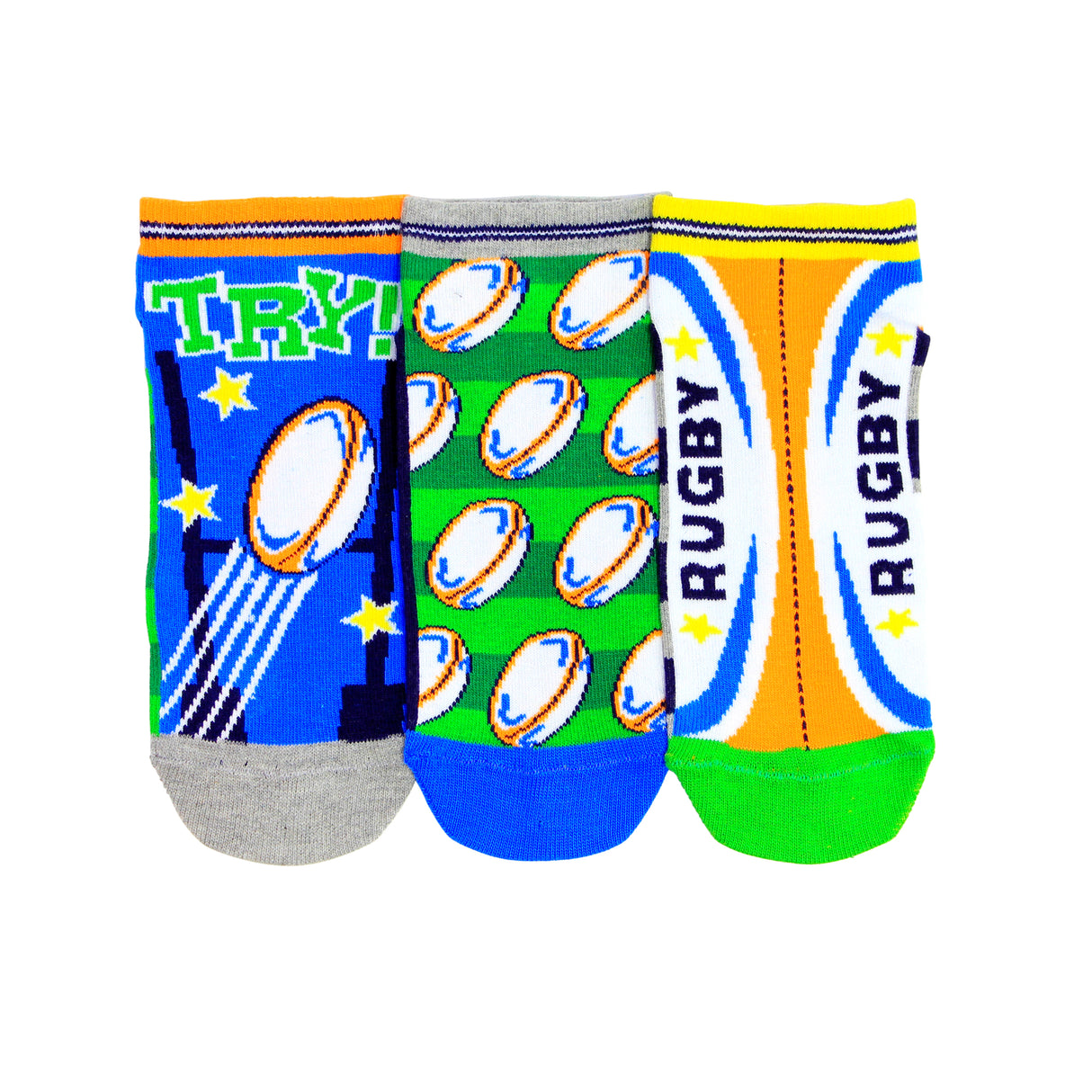 Rugby Füßlinge Oddsocks Socken in 30,5-38,5 im 3er Set
