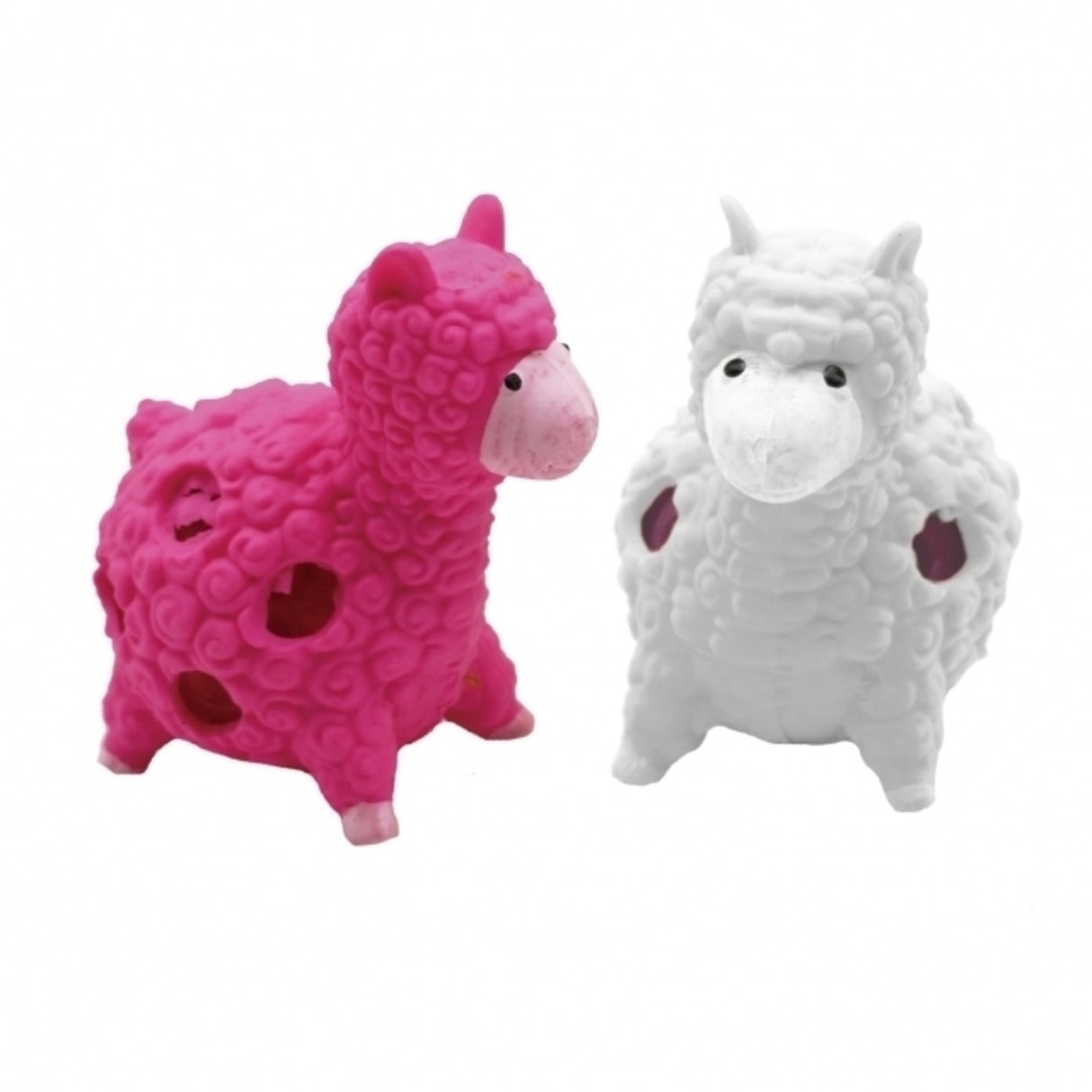 Lama Stressball in weiß mit Gel-Perlen