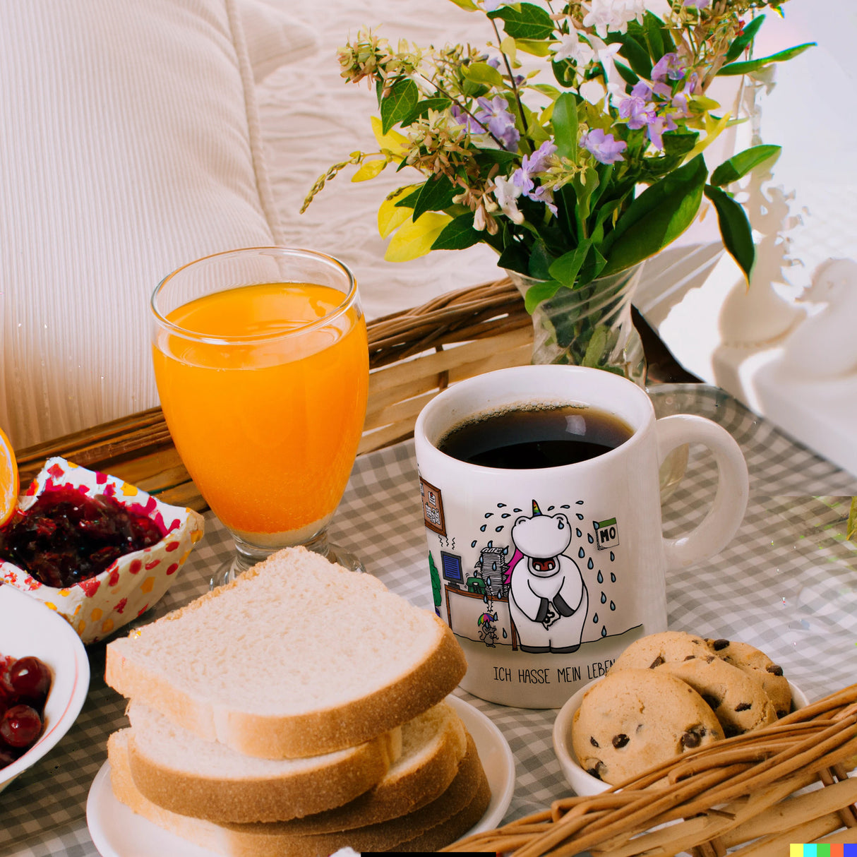 Honeycorns Kaffeebecher mit Einhorn Motiv und Spruch: Ich hasse mein Leben
