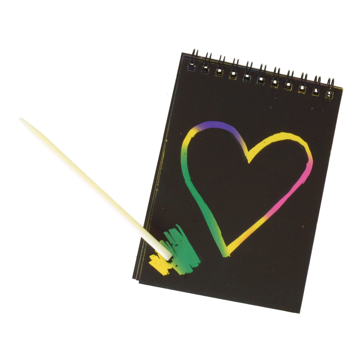 Colourful Kratzpapier mit 10 Blatt und Kratzstab