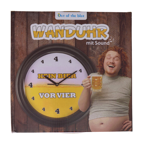 Kein Bier vor Vier Wanduhr mit Biersound