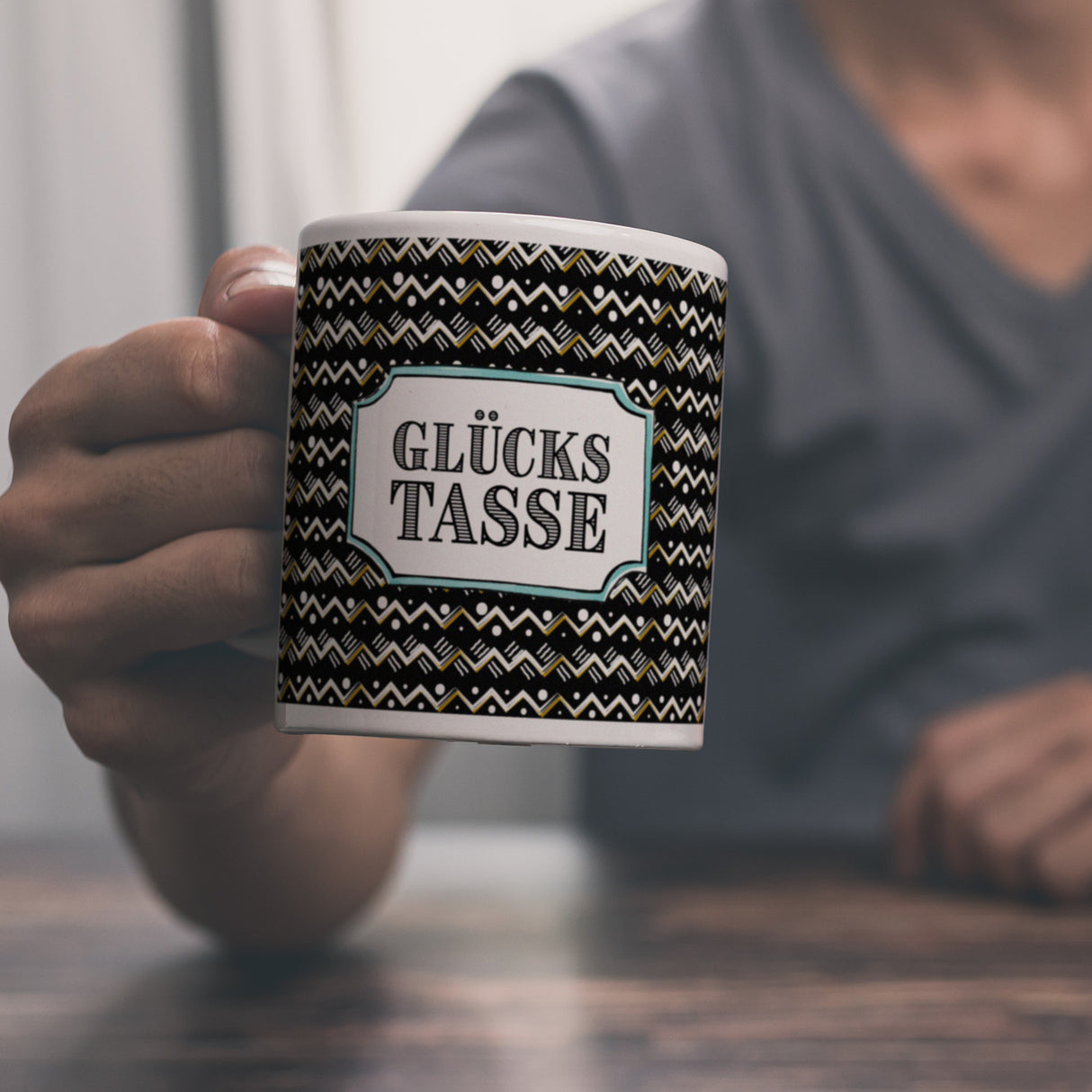Kaffeebecher mit Glückstasse Motiv