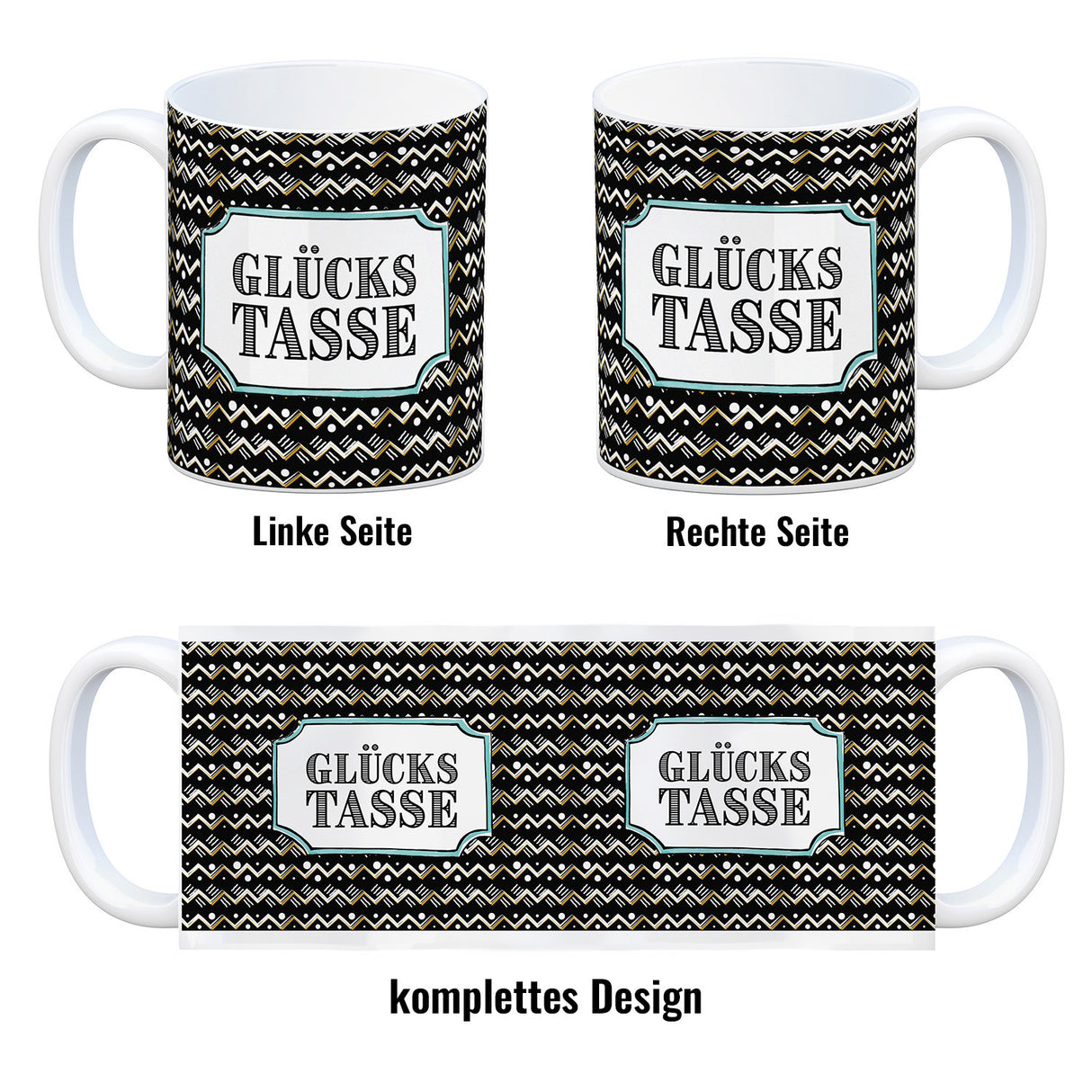 Kaffeebecher mit Glückstasse Motiv