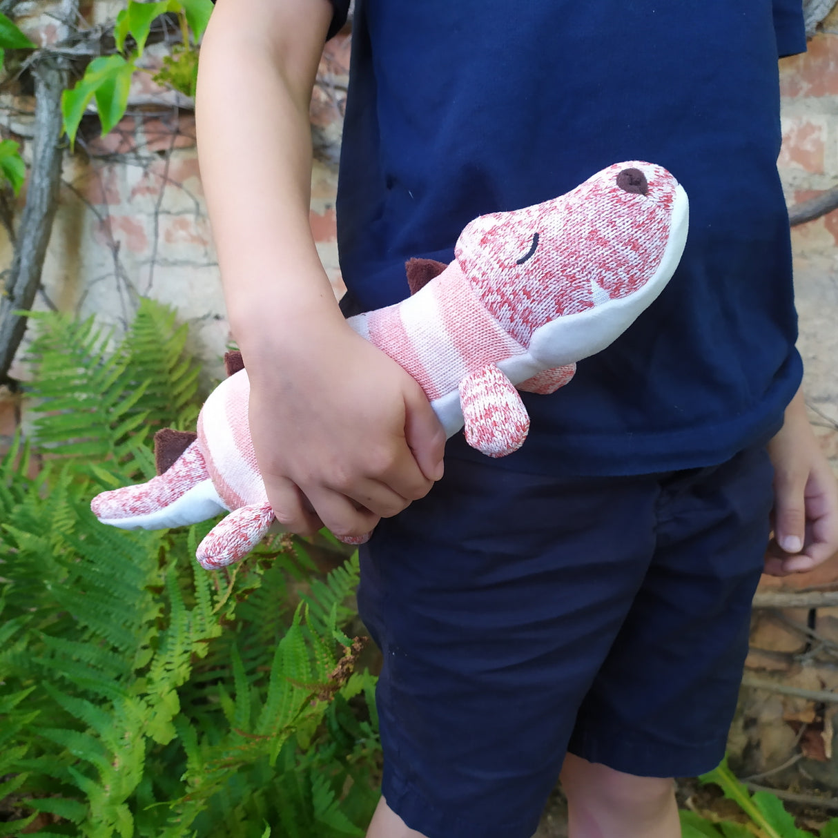 Drache in Strickoptik Kuscheltier