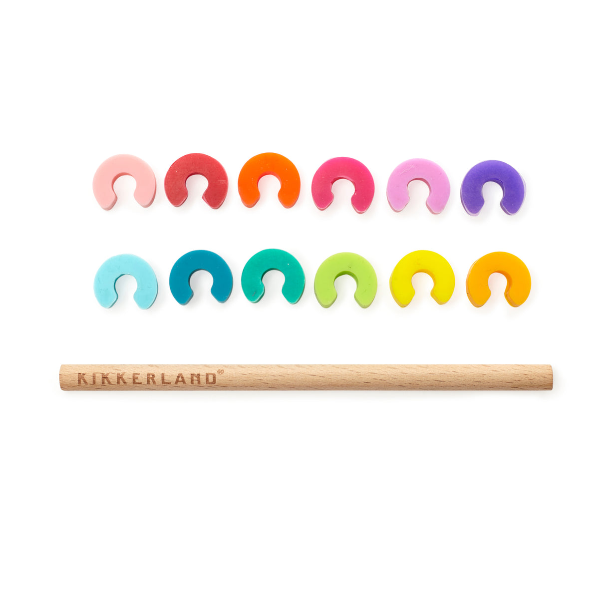 Farben Glasmarkierer mit Holzstab im 12er Set