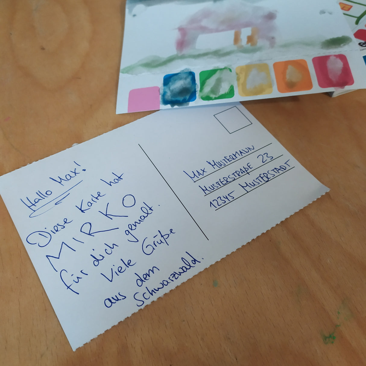 DIY Postkarten im 25er Set mit Wasserfarben und Pinsel