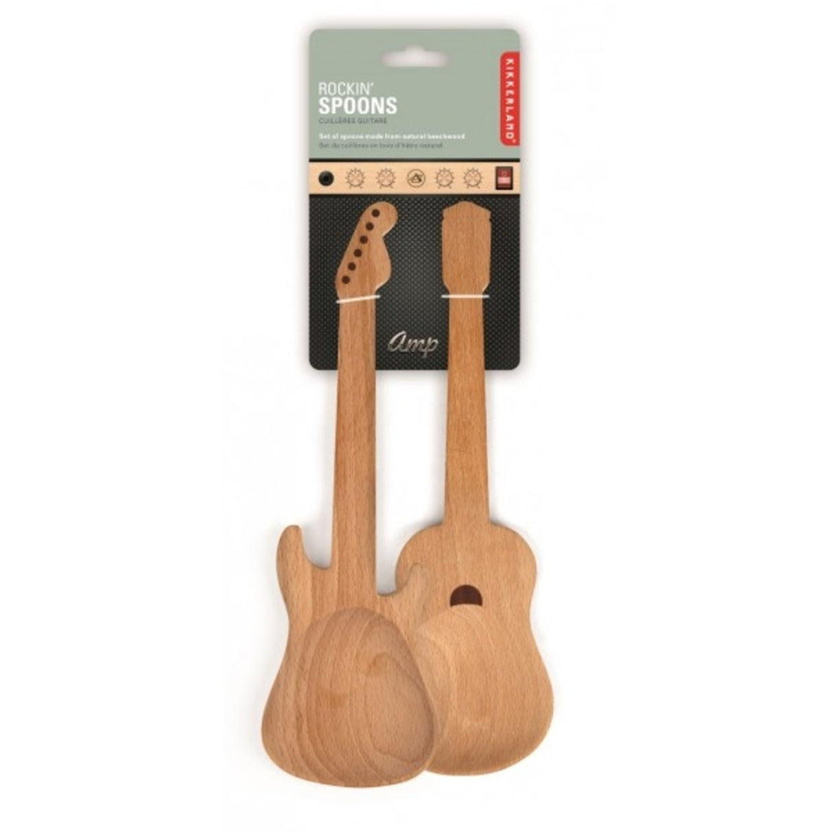 Salatbesteck Gitarre - Holzlöffel Set in Gitarrenform