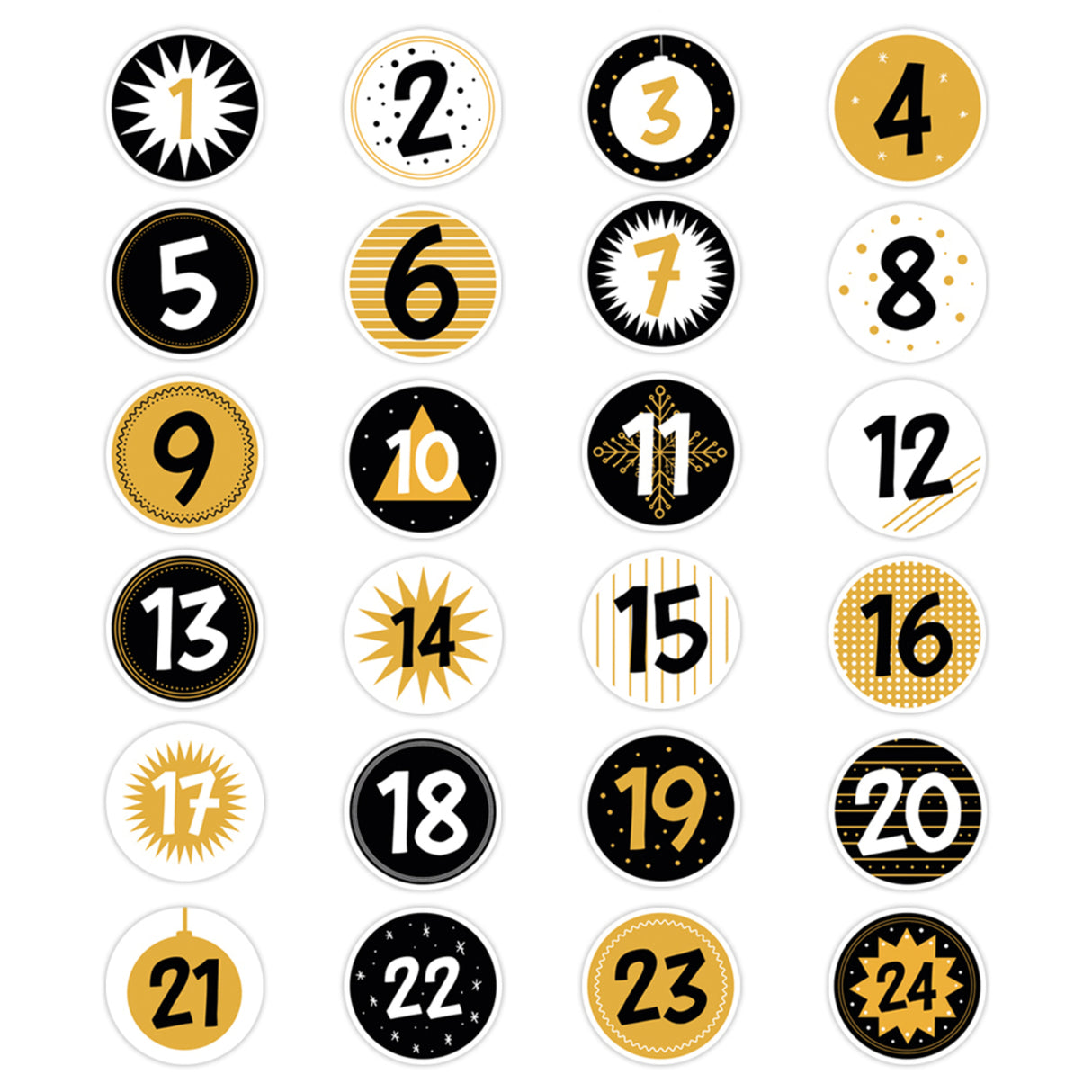 DIY Adventskalender mit 24 Aufklebern und Wäscheklammern
