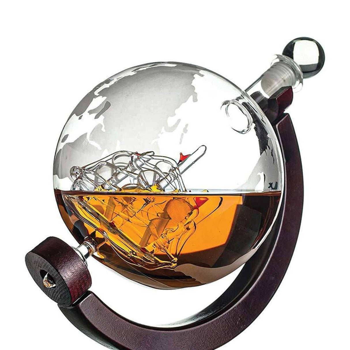 Weltkugel Whiskey Dekanter mit zwei Gläsern