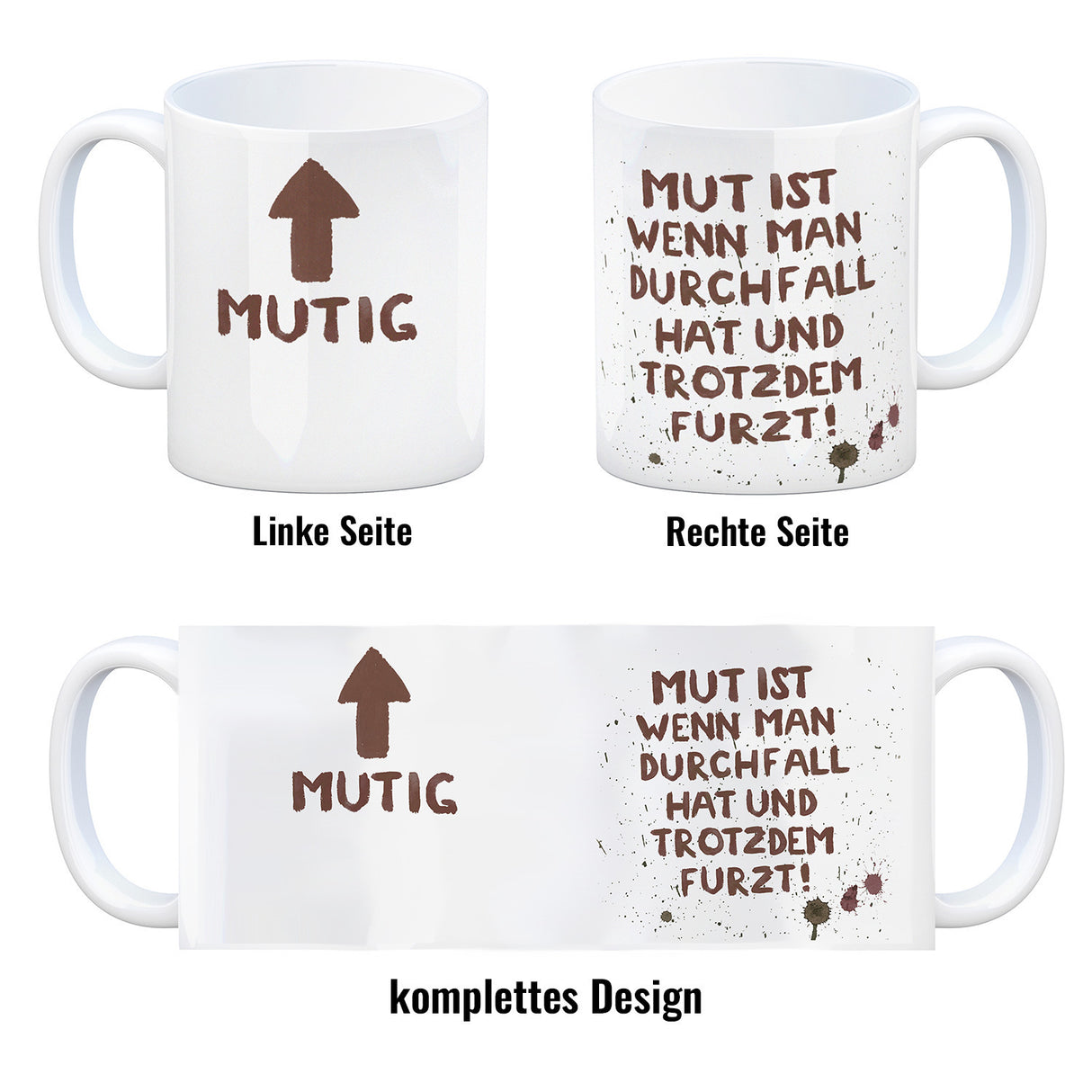 Mut ist wenn man Durchfall hat und trotzdem furzt Kaffeebecher