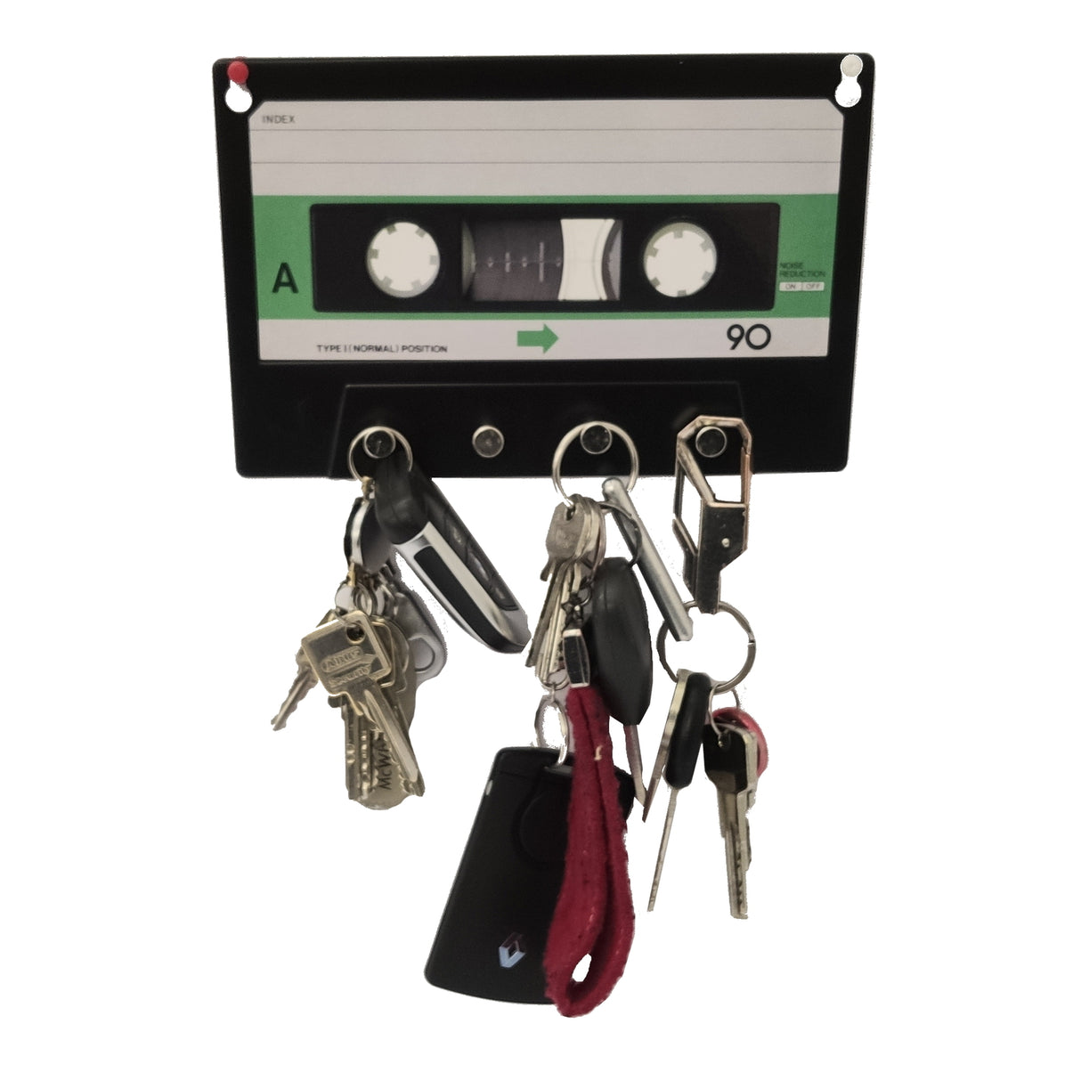 Musikkassette Schlüsselhalter mit vier Haken