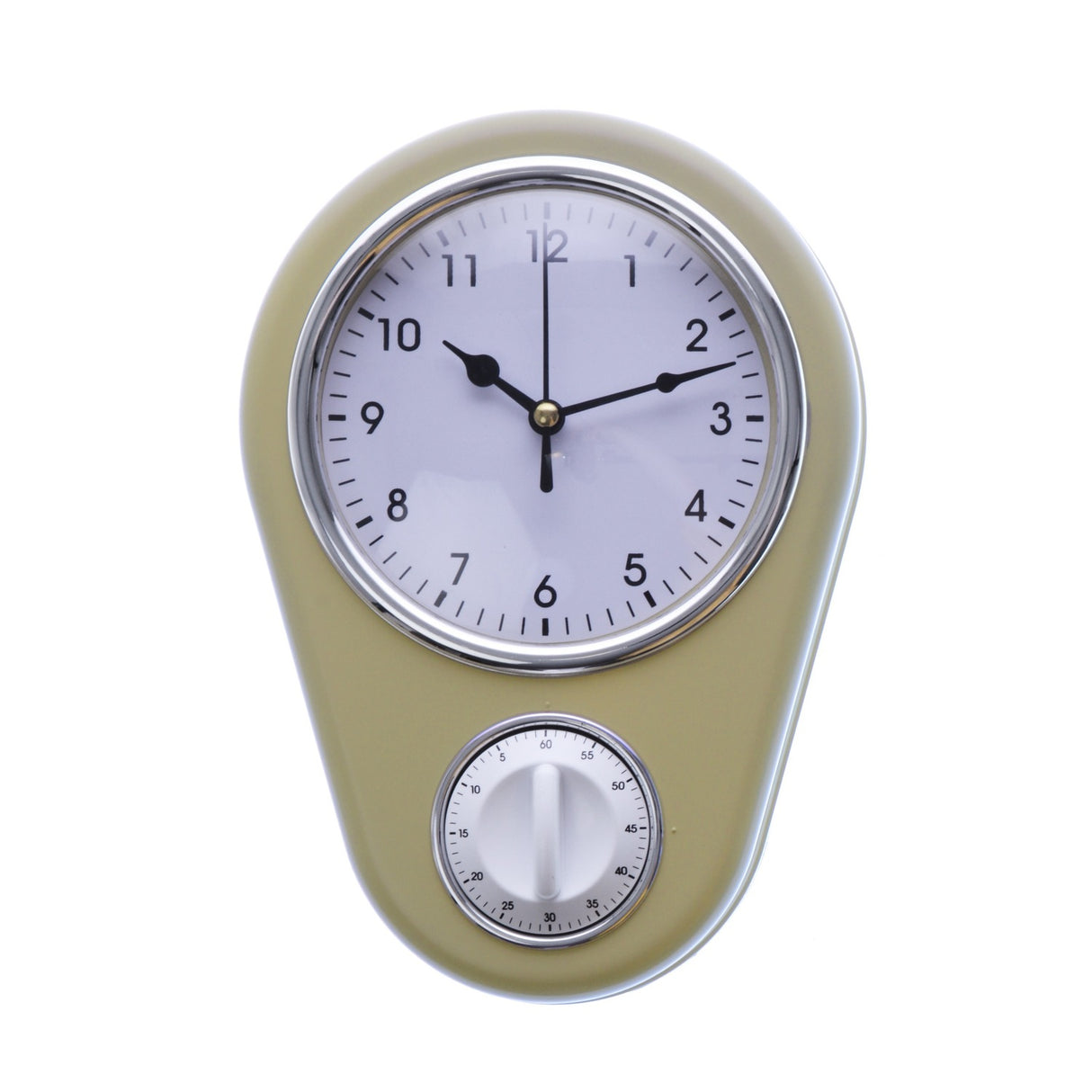 Retro Wanduhr mit Eieruhr für die Küche