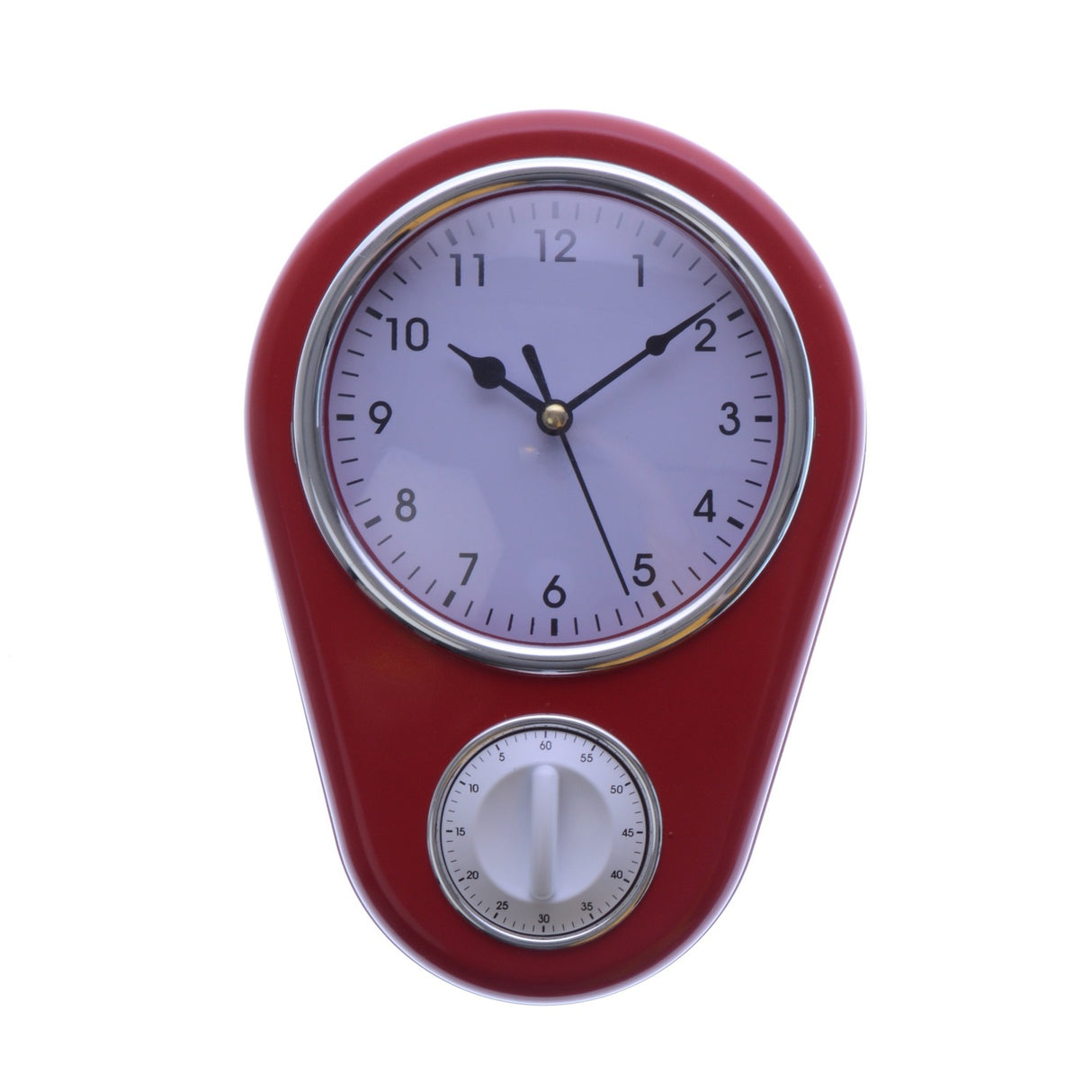 Retro Wanduhr mit Eieruhr für die Küche