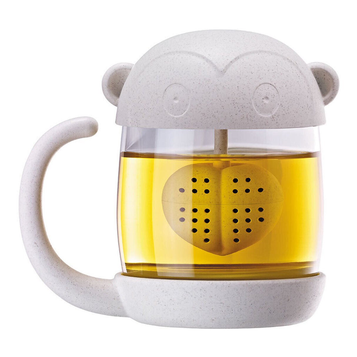 Affe Teeglas mit Teesieb im Deckel