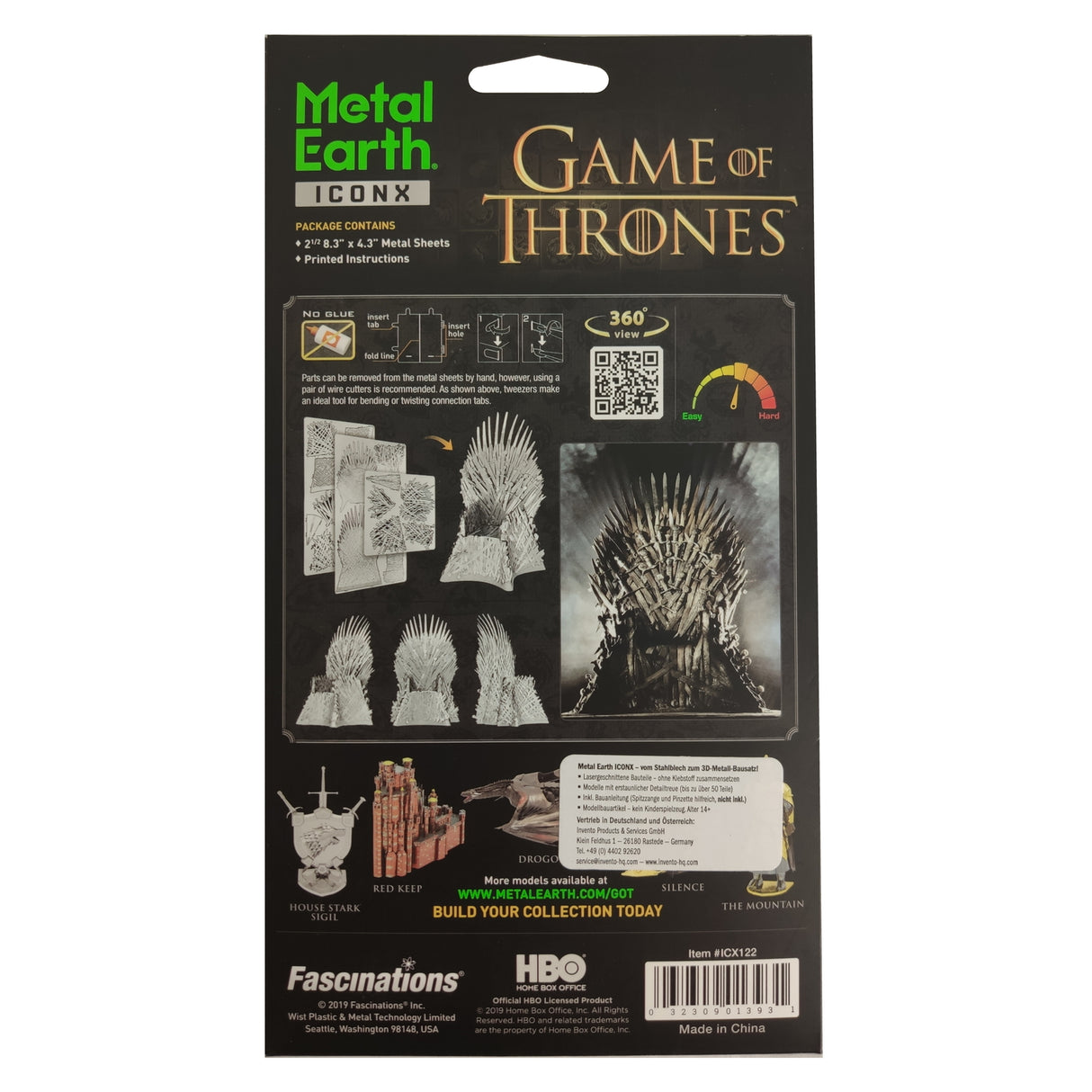 Game of Thrones Eiserner Thron 3D Modellbausatz aus Metall