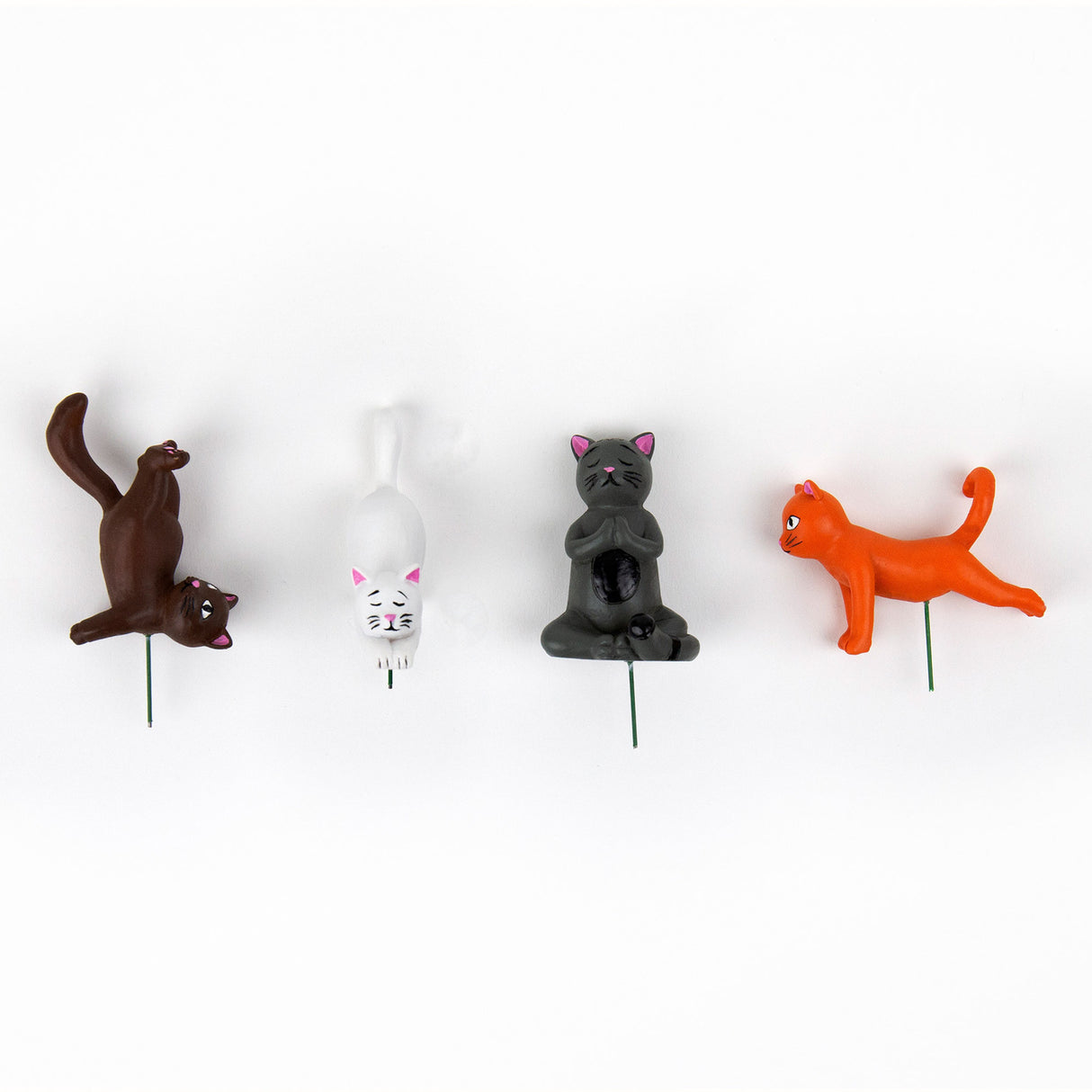 Yoga Katzen Mini Gartenzwerge im 4er Set