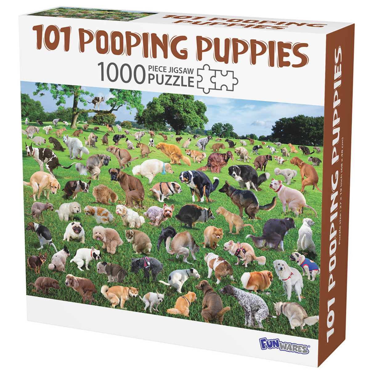 101 Hunde beim Kacken Puzzle mit 1000 Teilen