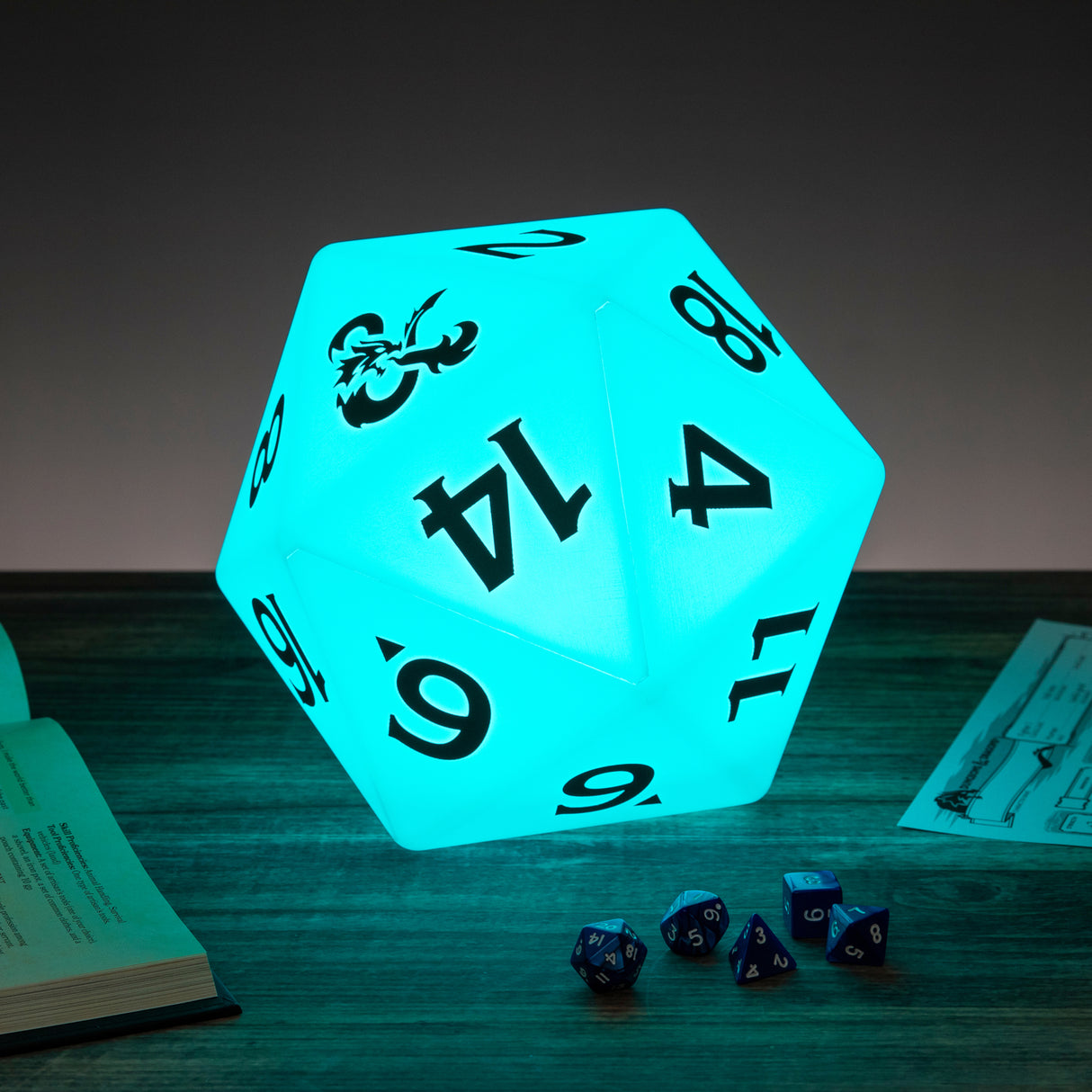 Dungeons and Dragons D20 Würfel Dekolampe mit Farbwechsel