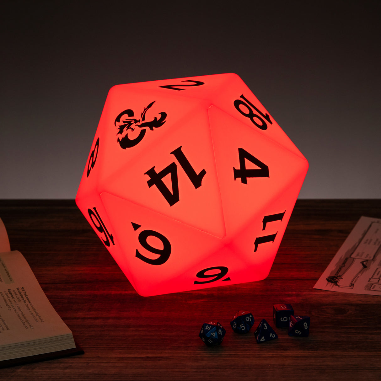 Dungeons and Dragons D20 Würfel Dekolampe mit Farbwechsel