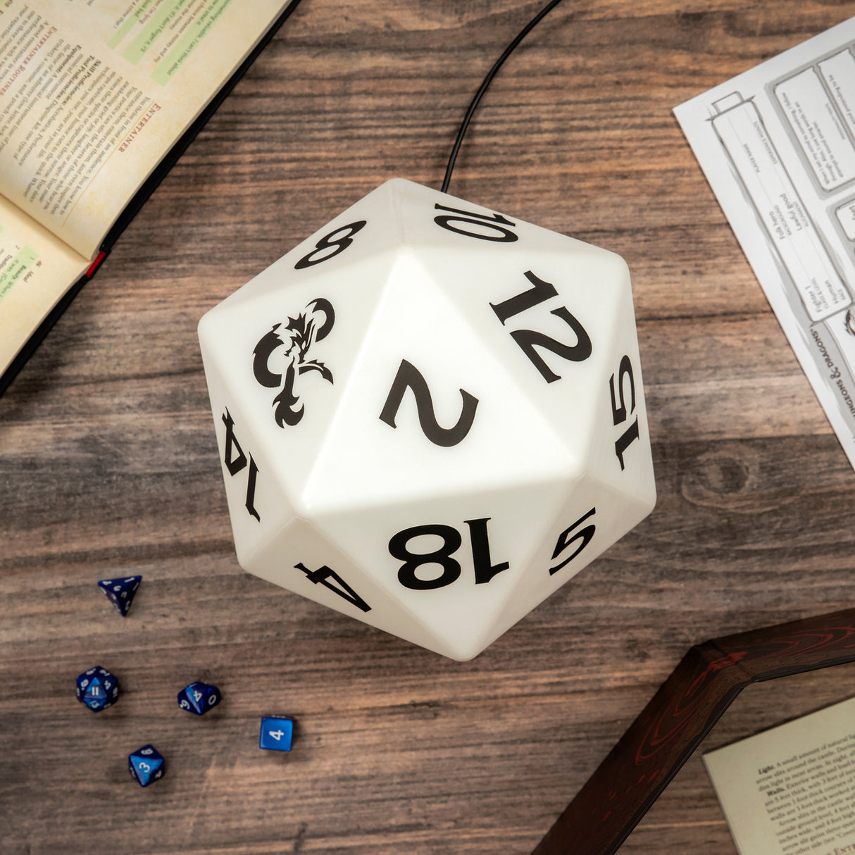 Dungeons and Dragons D20 Würfel Dekolampe mit Farbwechsel