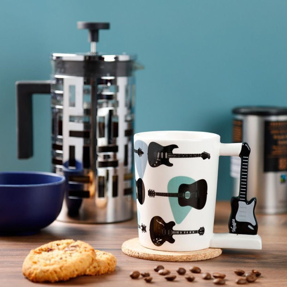 Gitarre Kaffeebecher mit E-Gitarre als Griff