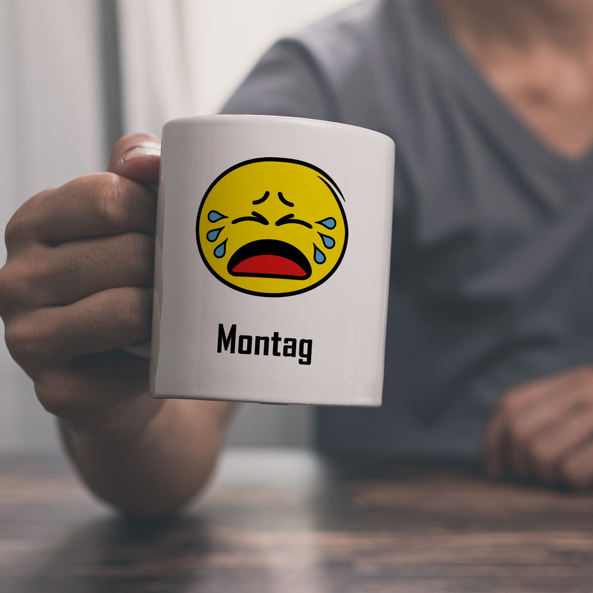 Kaffeebecher mit Spruch: Montag