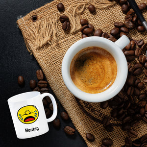 Kaffeebecher mit Spruch: Montag