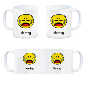 Kaffeebecher mit Spruch: Montag