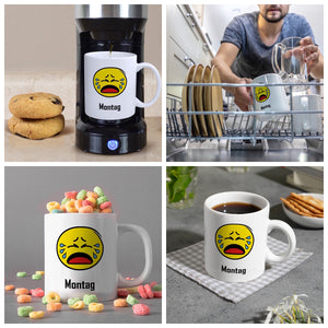 Kaffeebecher mit Spruch: Montag