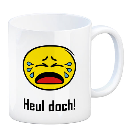 Kaffeebecher mit Spruch: Heul doch!
