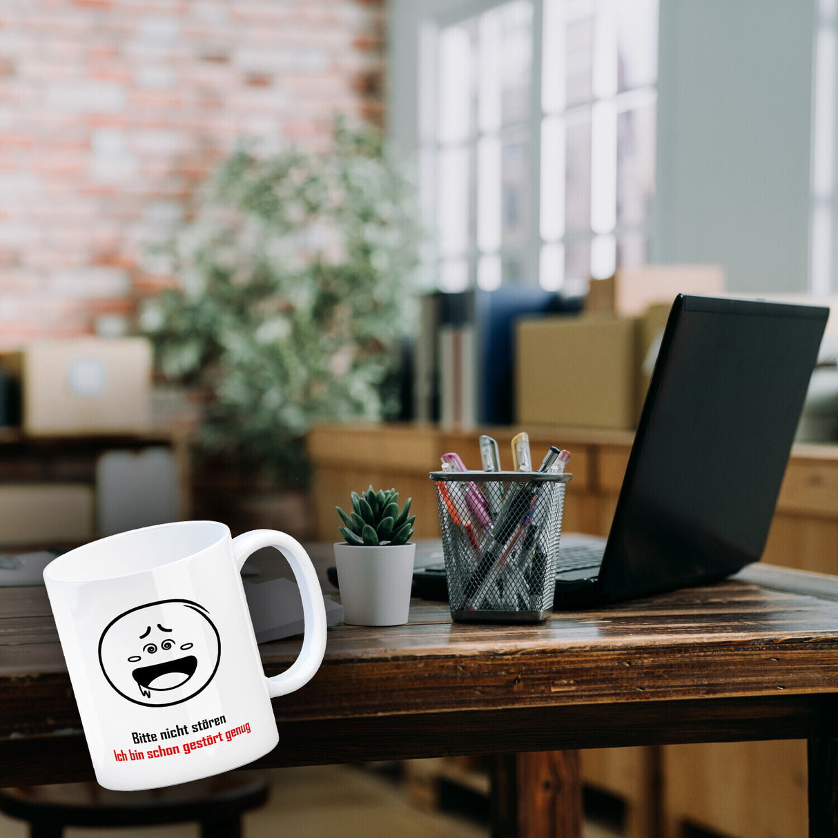 Kaffeebecher mit Spruch: Bitte nicht stören Ich bin schon ...
