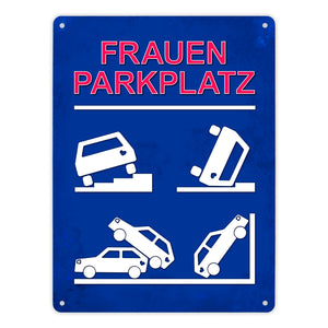 Metallschild mit Frauenparkplatz Motiv