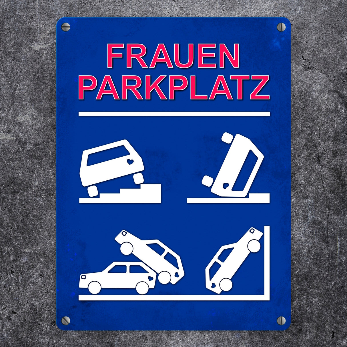 Metallschild mit Frauenparkplatz Motiv