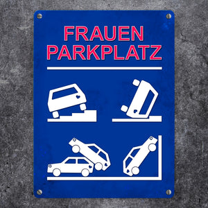 Metallschild mit Frauenparkplatz Motiv