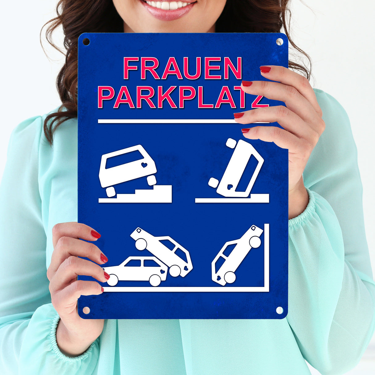 Metallschild mit Frauenparkplatz Motiv