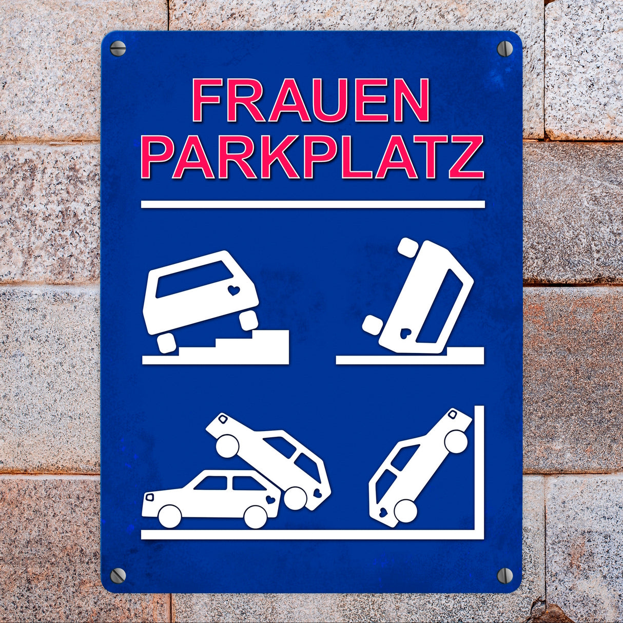 Metallschild mit Frauenparkplatz Motiv