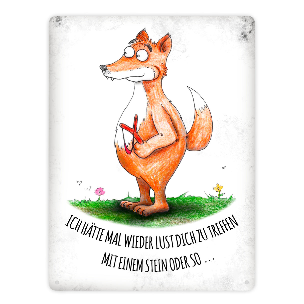 Lust dich zu treffen… Fuchs Metallschild