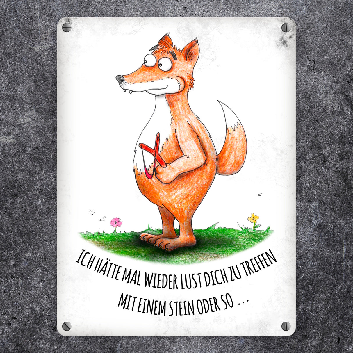 Lust dich zu treffen… Fuchs Metallschild